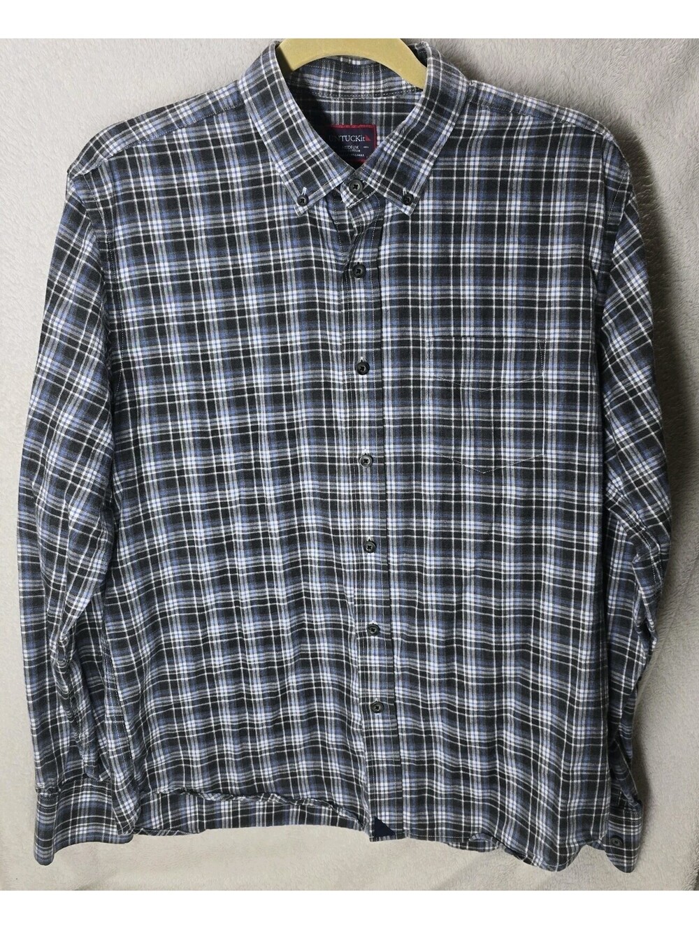 UNTUCKit Men’s M Regular Fit Long Sleeve Button Up Plaid Woven Cotton Rugged